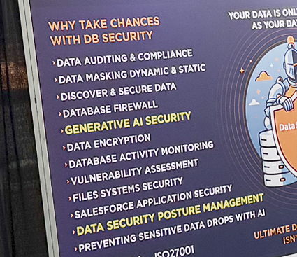 AI時代のDBセキュリティに関する看板