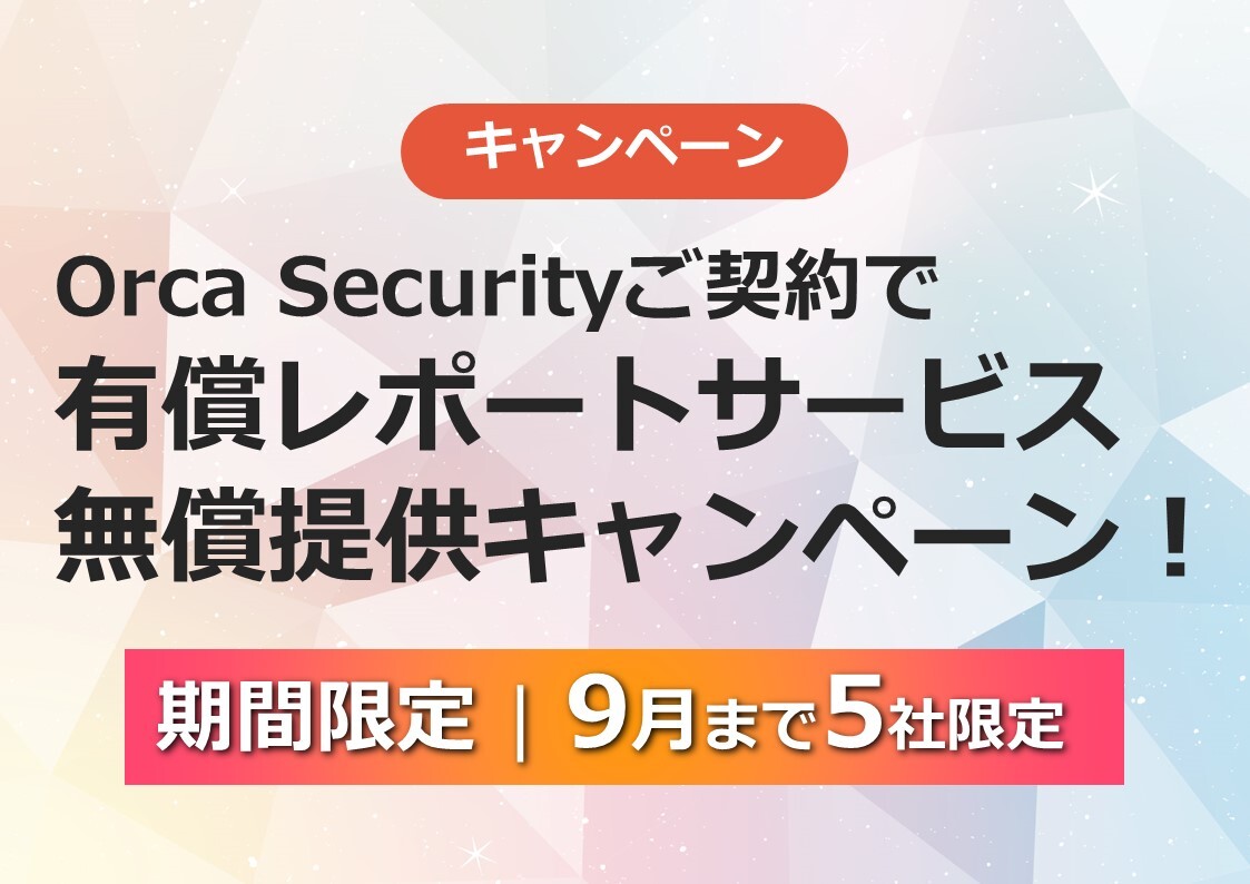 【期間限定】Orca Securityご契約で有償レポートサービス1回分無償提供キャンペーン！